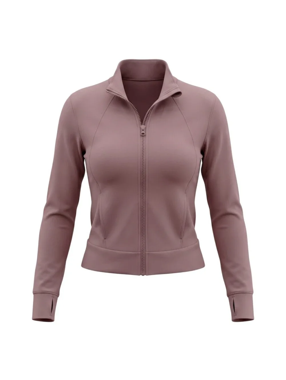 Yogalicious Lux Women’s Zip-Front Active Jacket Yoga Dark Tan Athletics NWT